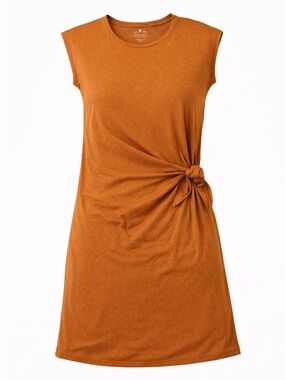 Velvet Graham Spencer cinnamon cotton side knotted waist tee shirt dress Medium